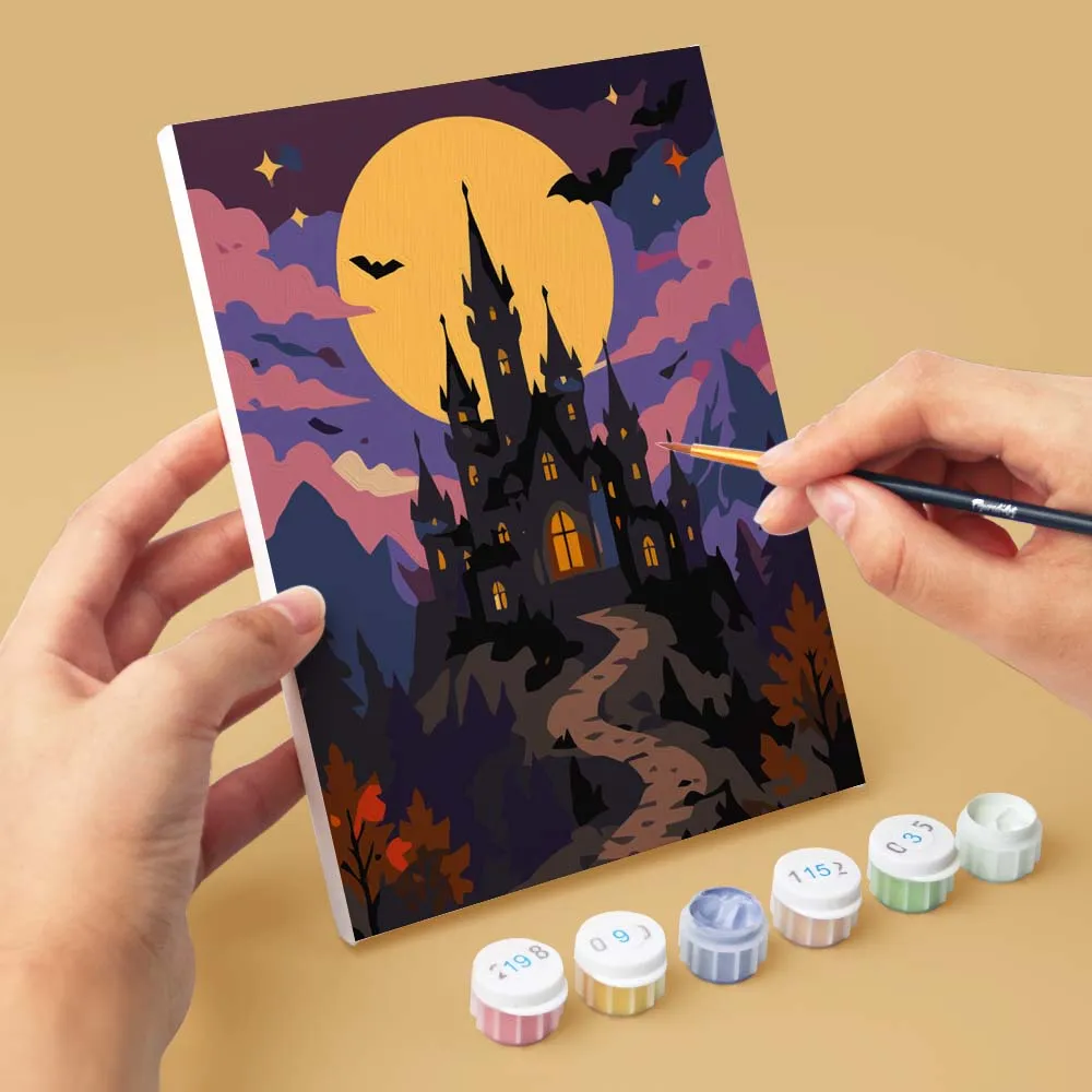 Figured'Art Spookachtige Herfstavonden schilderen op nummer 15x20 cm 6 stuks