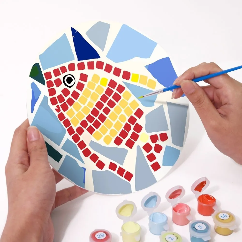 Figured'Art Schilderen op Nummer Placemats 20 cm 6 stuks geometrisch