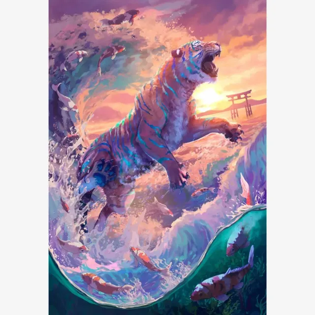 ARTDOT Water Tiger diamond painting tijger 47,5x70cm vierkant