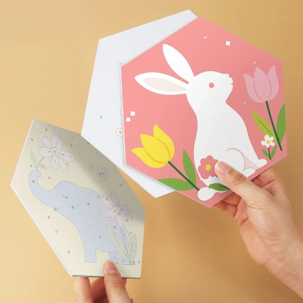 Figured'Art Mini Serie Dierenset kinderkamer schilderen op nummer zeshoek