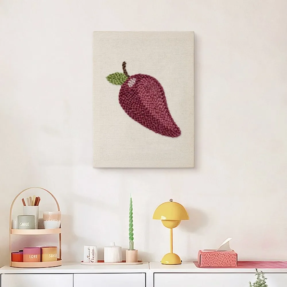 Figured'Art Zoete Pruim Punch Needle Pakket 20x30cm Katoen
