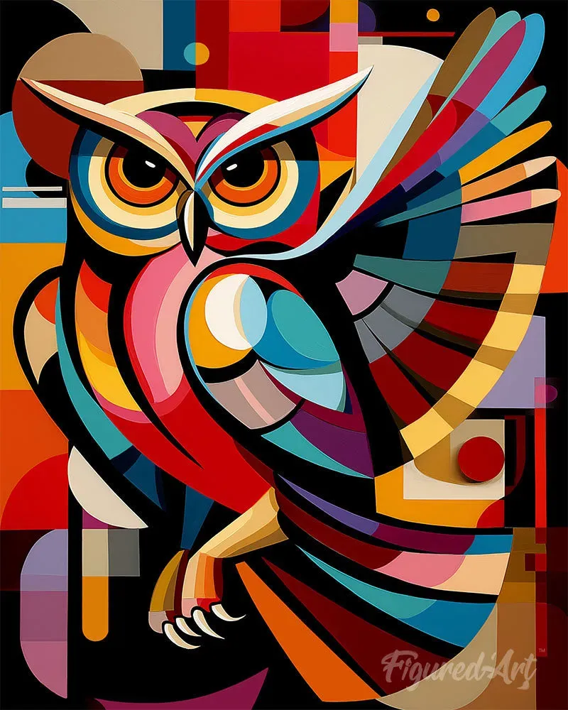 Figured'Art Gedurfd Abstract Nachtuil schilderen op nummer 40x50cm