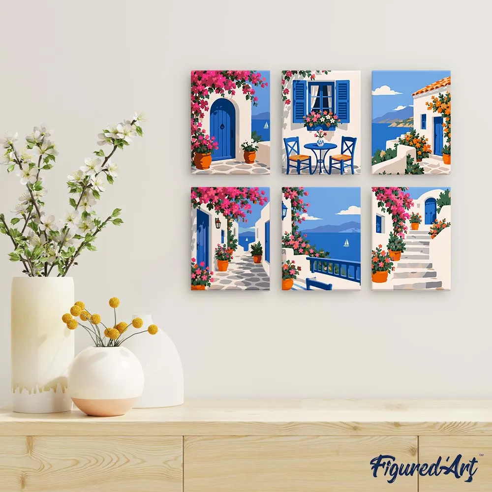 Figured'Art Mini Serie Griekse Charme schilderen op nummer 15x20cm 6 stuks