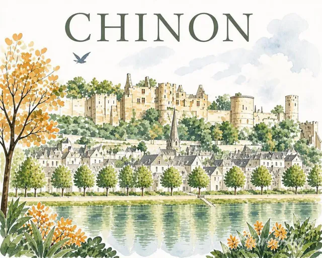 Figured'Art Kasteel van Chinon schilderen op nummer 40x50 cm
