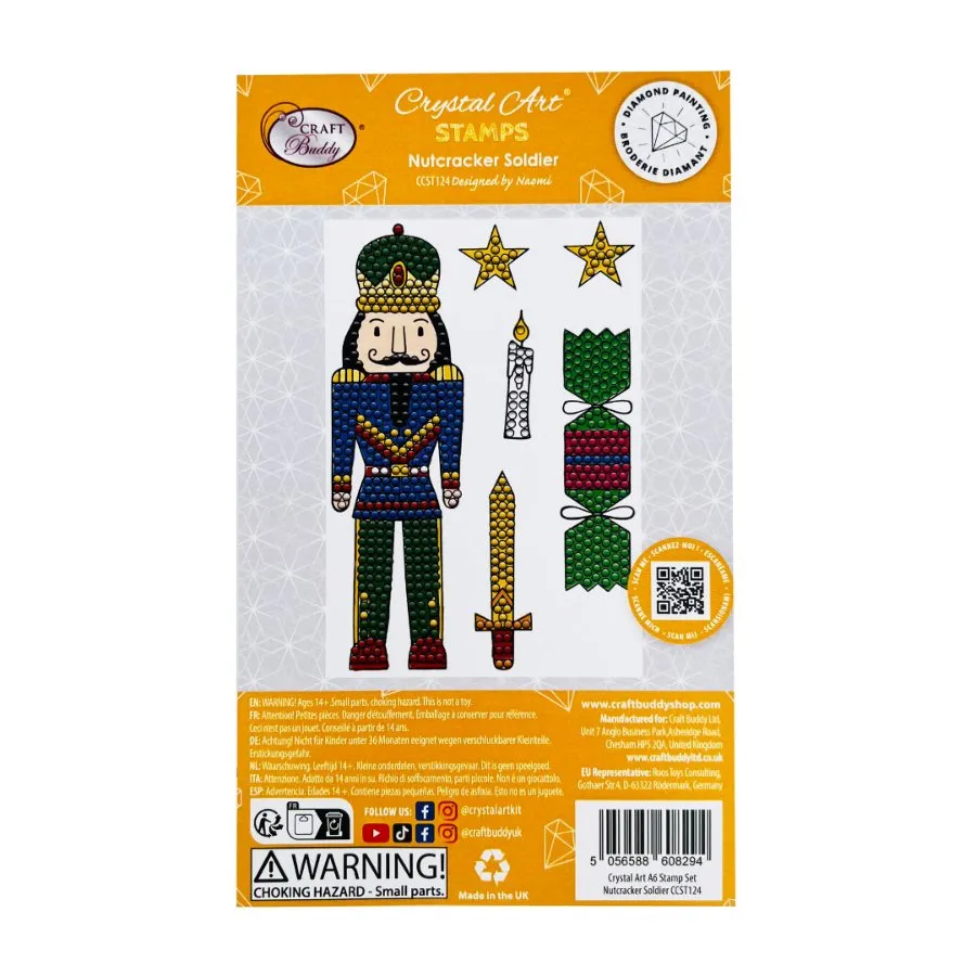 Craft Buddy Crystal Art Nutcracker Soldier stempelset A6 kerst