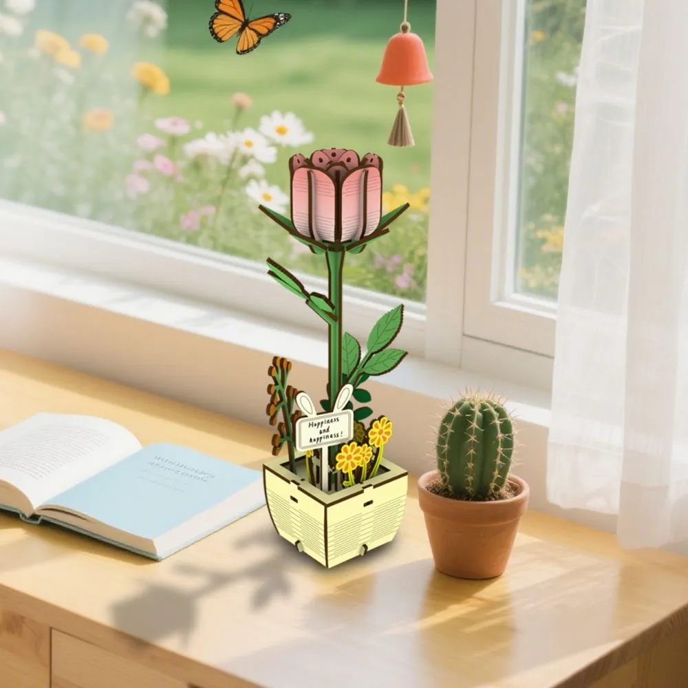 Figured'Art 3D Puzzel De Roos houten puzzel 66 stuks