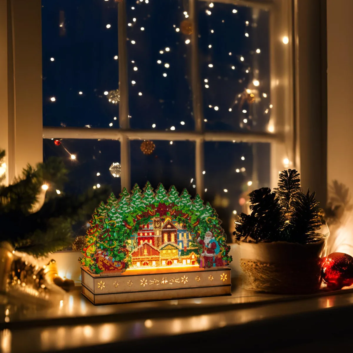 Craft Buddy Crystal Art Christmas Scene 3D lichtdecoratie kerstdorp