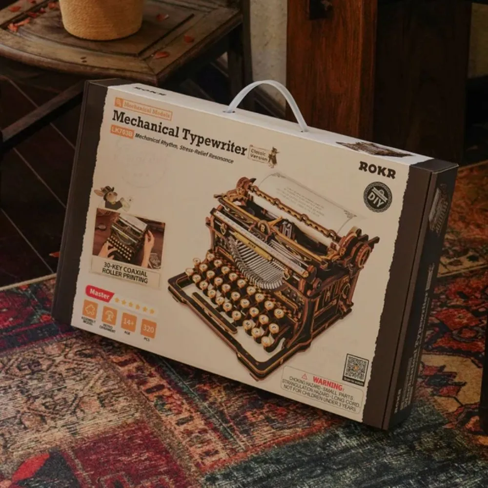 Figured'Art Klassieke Typemachine 3D puzzel 320 stuks hout