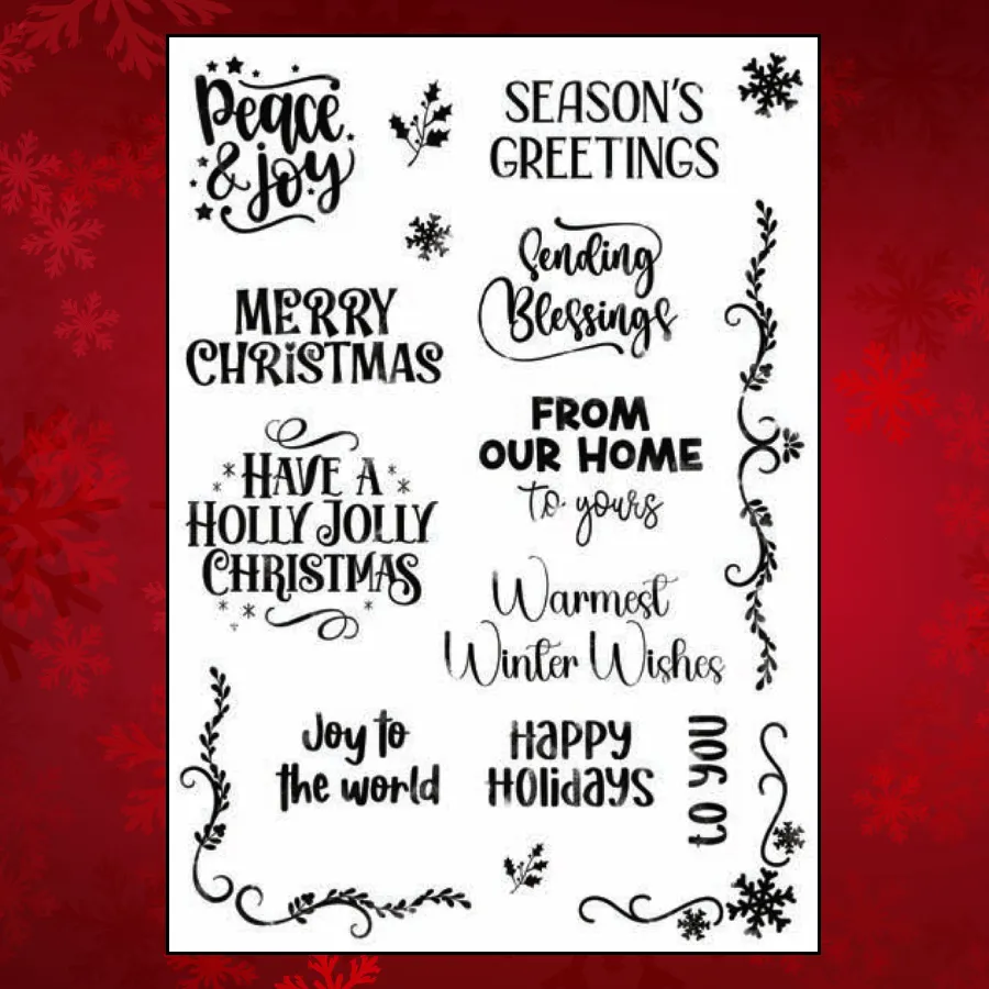 Craft Buddy Seasonal Greetings and Embellishments A5 stempelset kerst