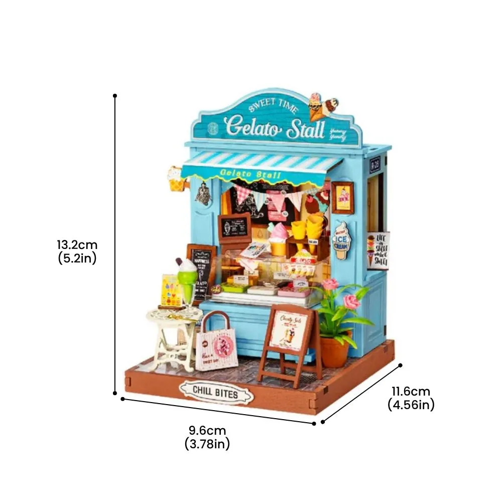 Figured'Art Gelato-stand miniatuurhuisje 3D puzzel 132 stukjes