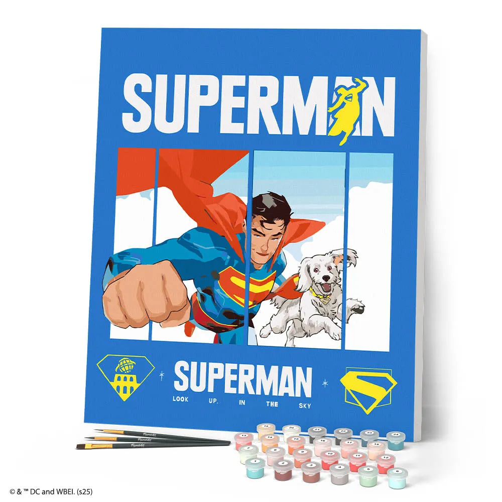 Figured'Art Superman Krypto schilderen op nummer 40x50cm DC