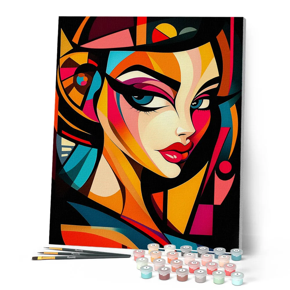 Figured'Art Gedurfd Abstract Glamour Gezicht schilderen op nummer 40x50 cm eenvoudig
