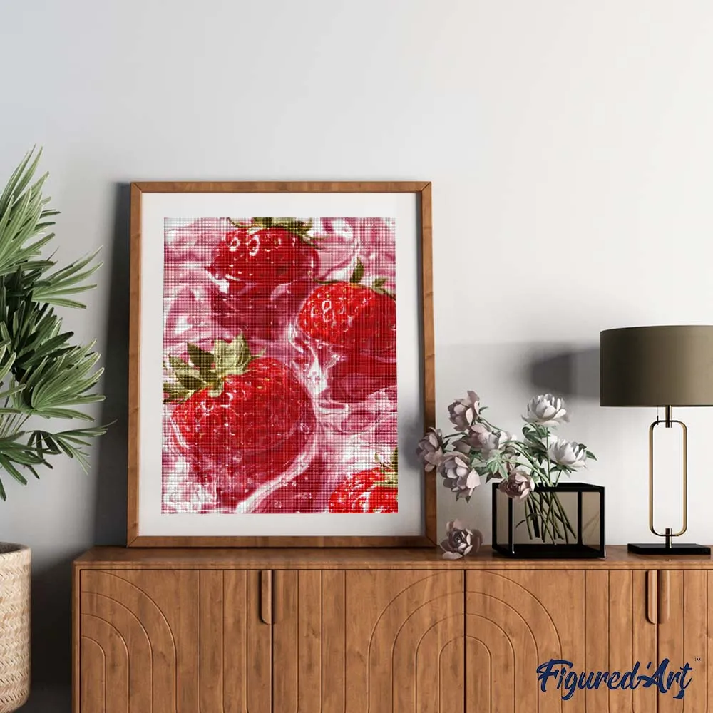 Figured'Art Diamond Painting Aardbeidroom 40x50cm zomer