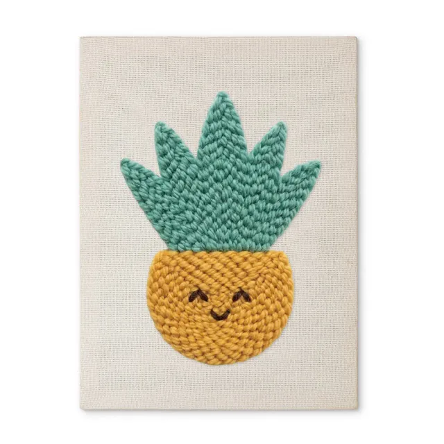 Figured'Art Zonnige Ananas punch needle pakket met frame katoen