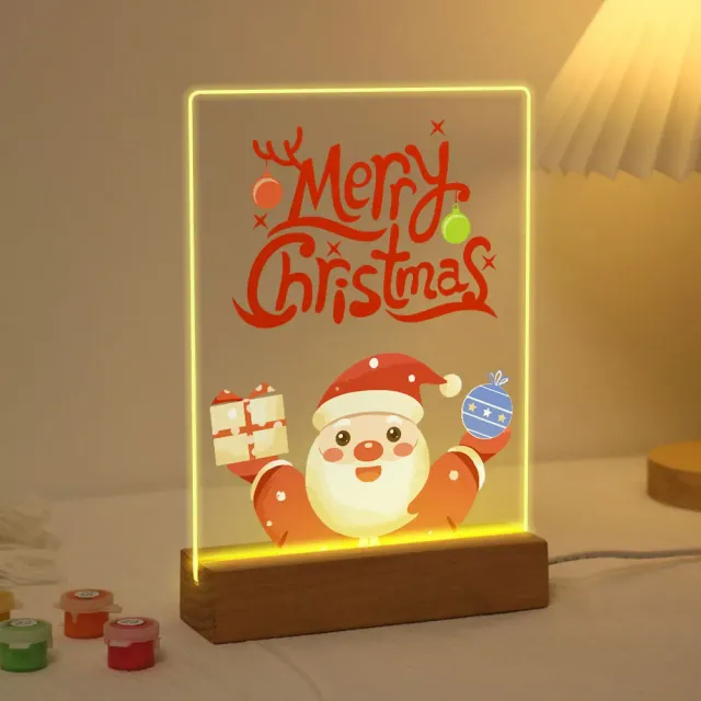 Figured'Art Kerstman 10 schilderen op nummer 15x20cm met LED