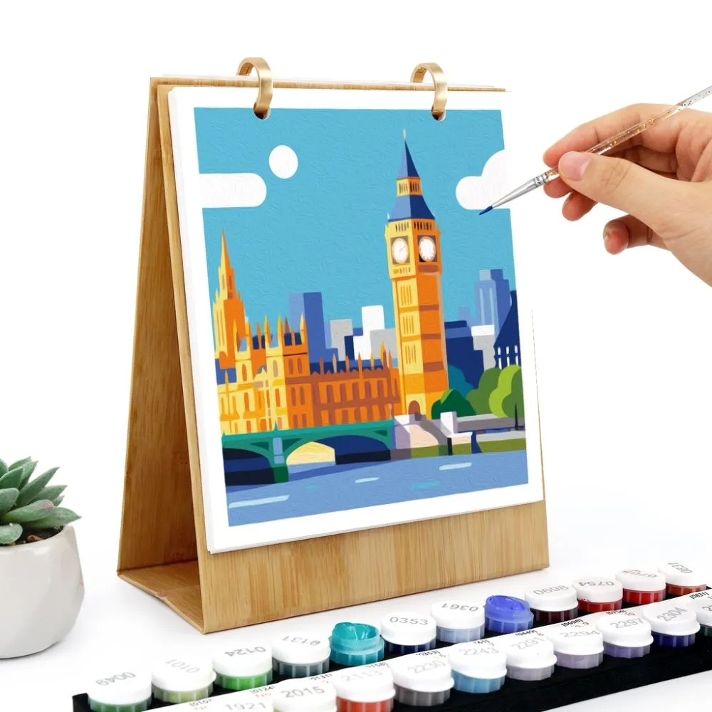 Figured'Art Iconische Monumenten schilderen op nummer kalender 2027 18x22cm