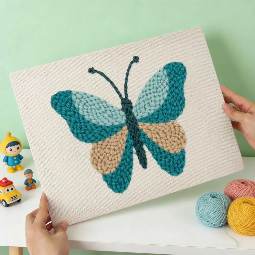 Figured'Art Kleuren in Vlucht punch needle pakket 20x30 cm frame