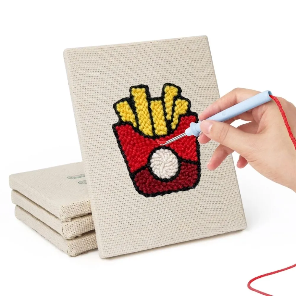 Figured'Art Punch Needle Set Keuken en Snacks 15x20cm 4 stuks