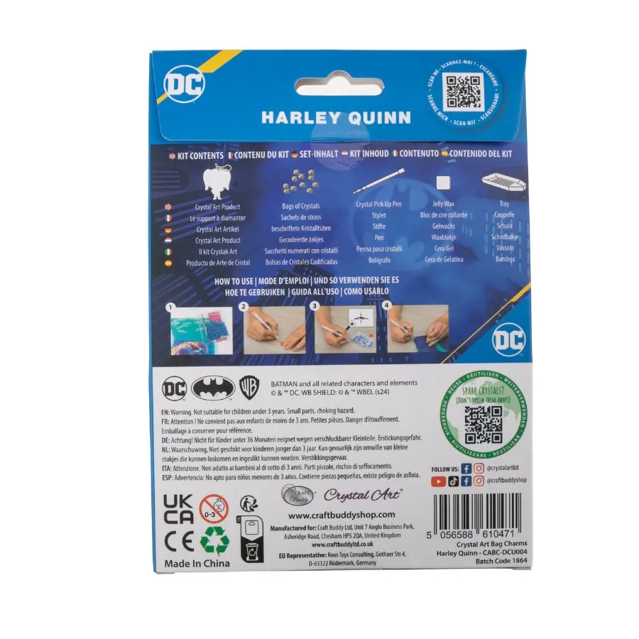 Craft Buddy Crystal Art Harley Quinn tashanger diamond painting 9cm