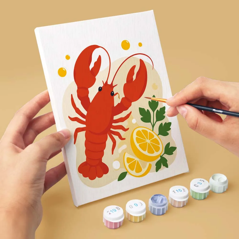 Figured'Art Mini Kustkreeft Collectie schilderen op nummer 6 stuks