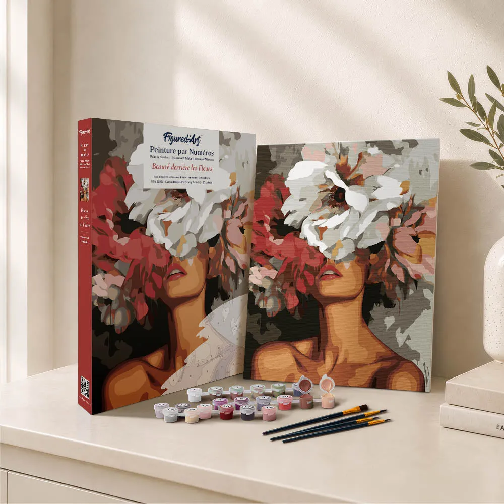 Figured'Art Schoonheid achter Bloemen schilderen op nummer cadeauset