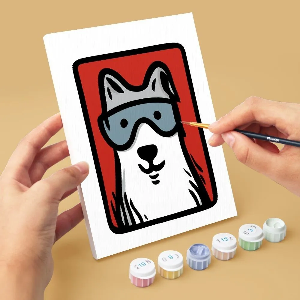 Figured'Art Mini Bandana Maatjes 1 schilderen op nummer 15x20cm 6 stuks
