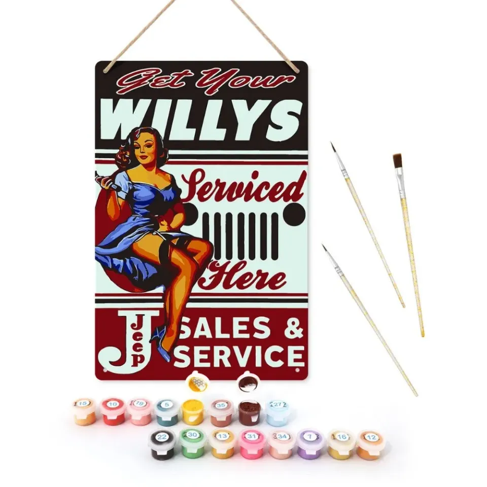 Figured'Art Laat je Willys hier onderhouden metalen poster 30x20 cm