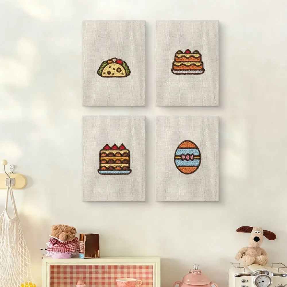Figured'Art Taarten en Lekkernijen punch needle set 4 stuks