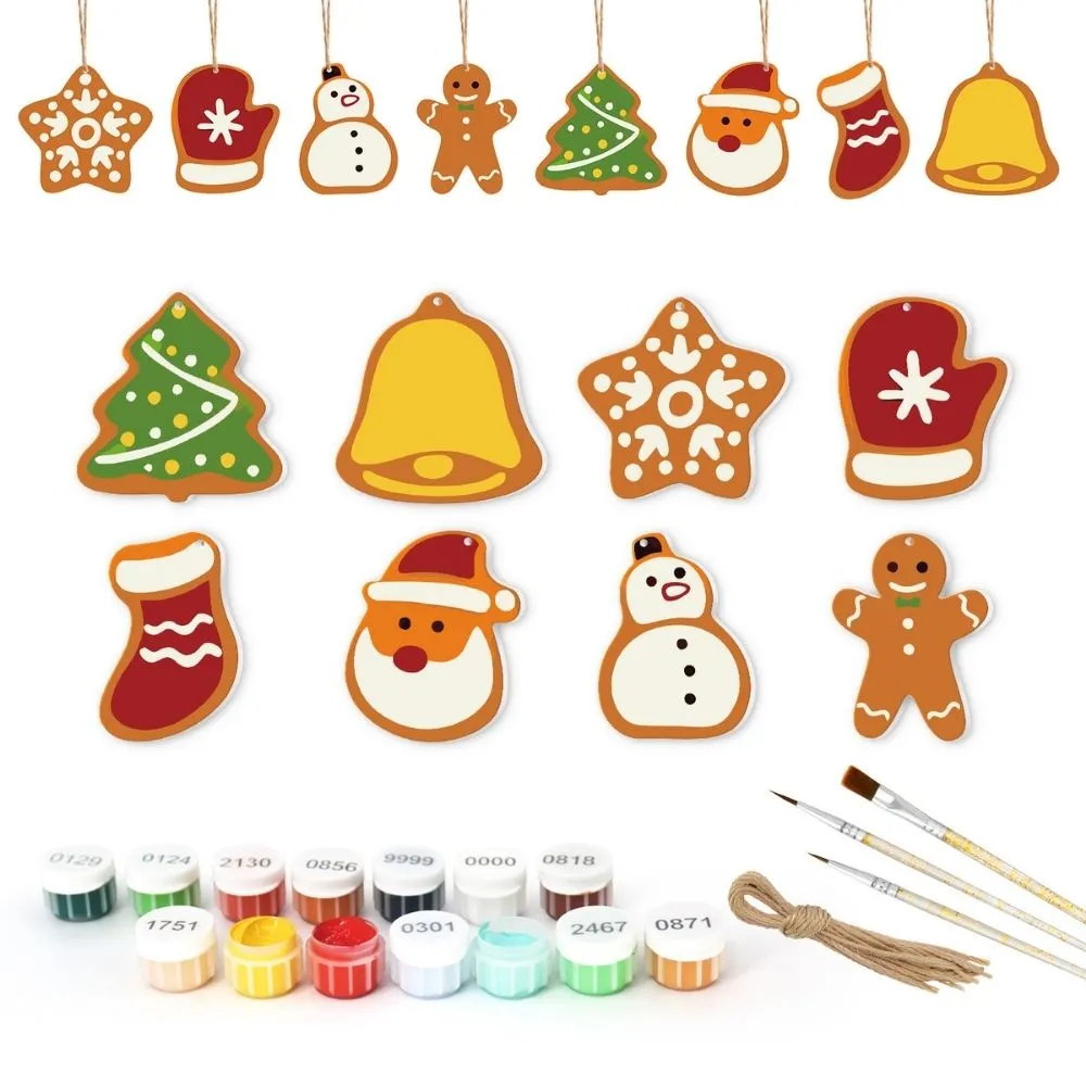 Figured'Art Kerstman Sokken kerstornamenten hout 7-10 cm