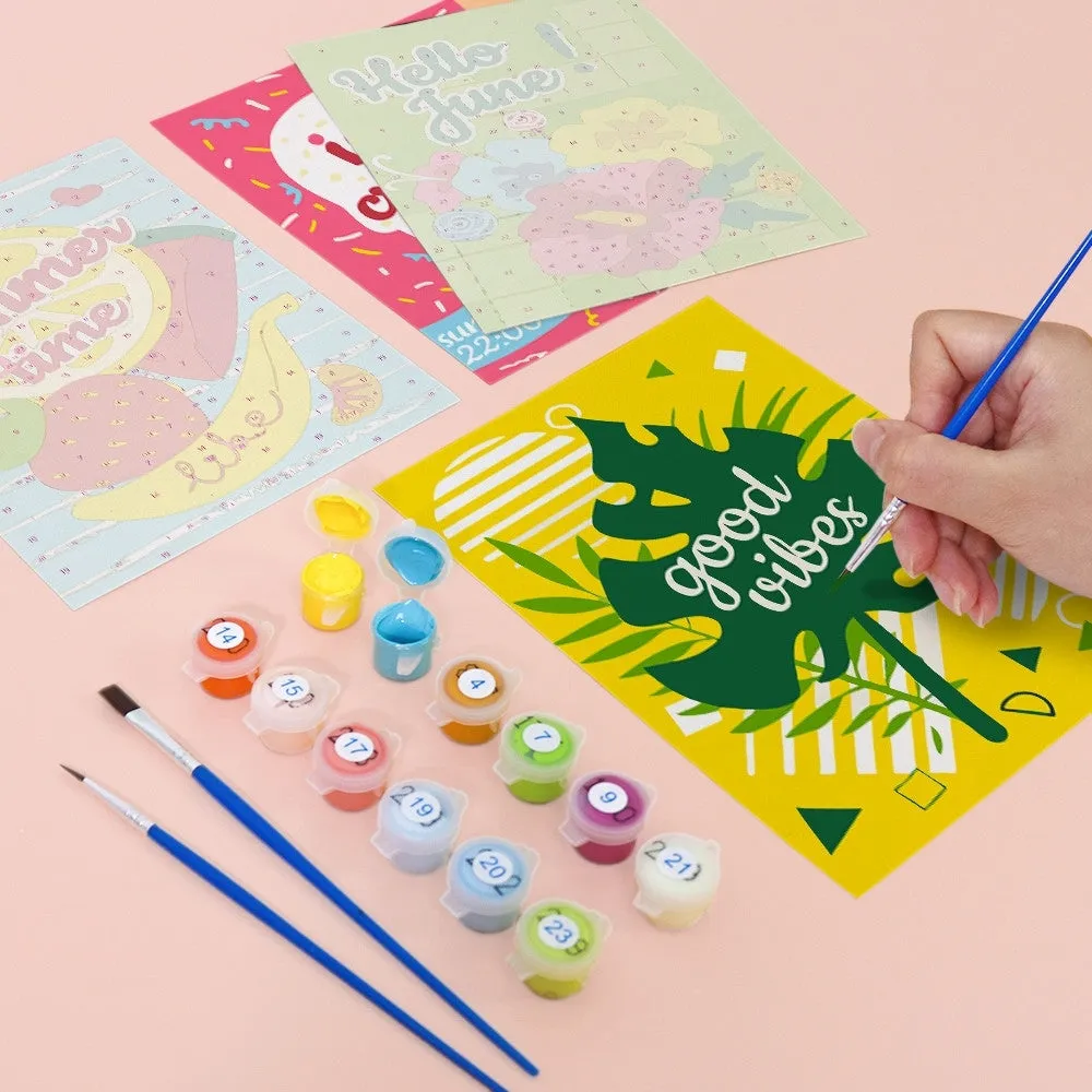 Figured'Art Good Vibes Zomer schilderen op nummer mini 6 stuks
