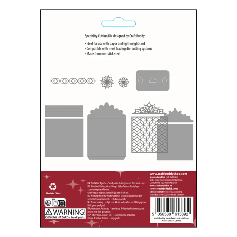 Craft Buddy Snowflake Lattice stansen set 11-delig