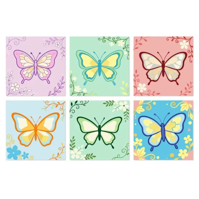 Figured'Art Mini Serie Pastelvlinders 1 schilderen op nummer 20x20cm