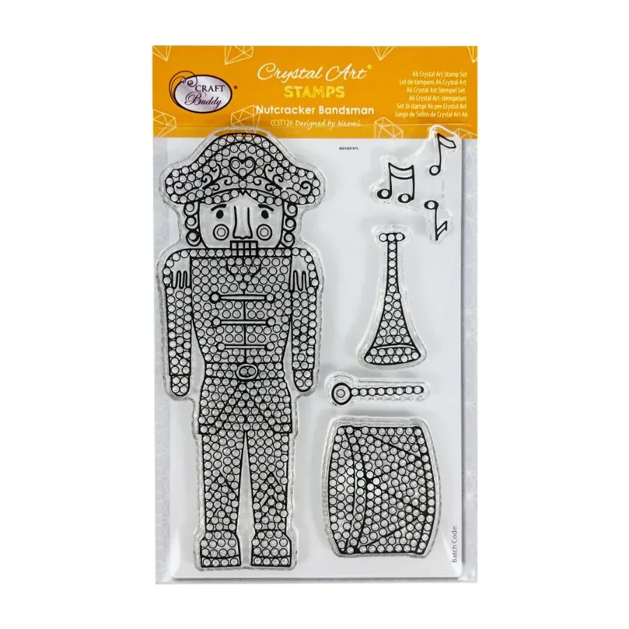 Craft Buddy Crystal Art Nutcracker Bandsman A6 stempelset kerst