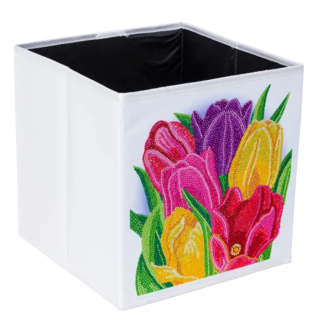 Craft Buddy Crystal Art Terrific Tulips opbergdoos diamond painting 30x30cm