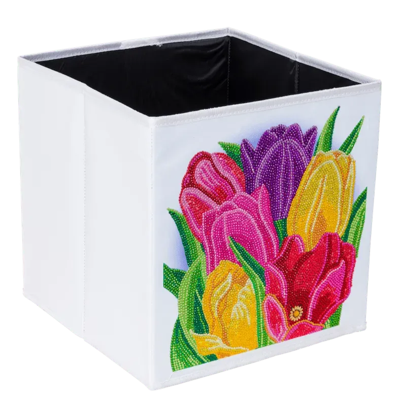 Craft Buddy Crystal Art Terrific Tulips opbergdoos diamond painting 30x30cm