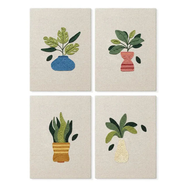 Figured'Art Plantenliefhebber Set 3 punch needle set 4 stuks met frames