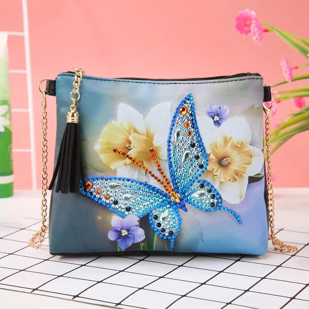 Figured'Art Vlinder tas diamond painting PU-leer 18x15