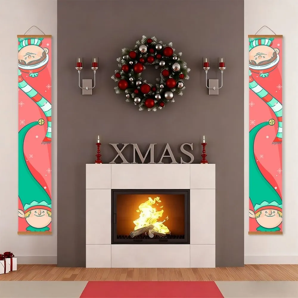 Figured'Art Kleine Kerstgnomen schilderen op nummer deurbanner 20x120cm