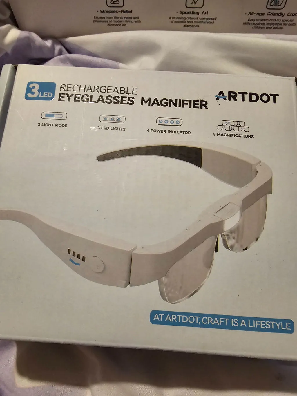 ARTDOT hoofdloupe vergrootbril met licht oplaadbaar 100g