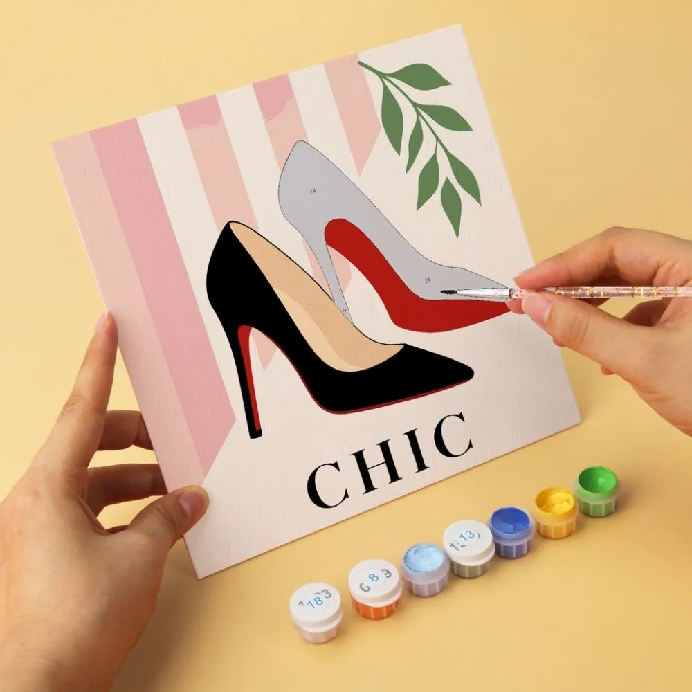 Figured'Art Mini Serie Chique essentials schilderen op nummer 20x20 cm 6 stuks vrouwen