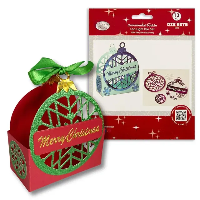 Craft Buddy Ornamental Bauble Tea Light snijmallen set 13-delig