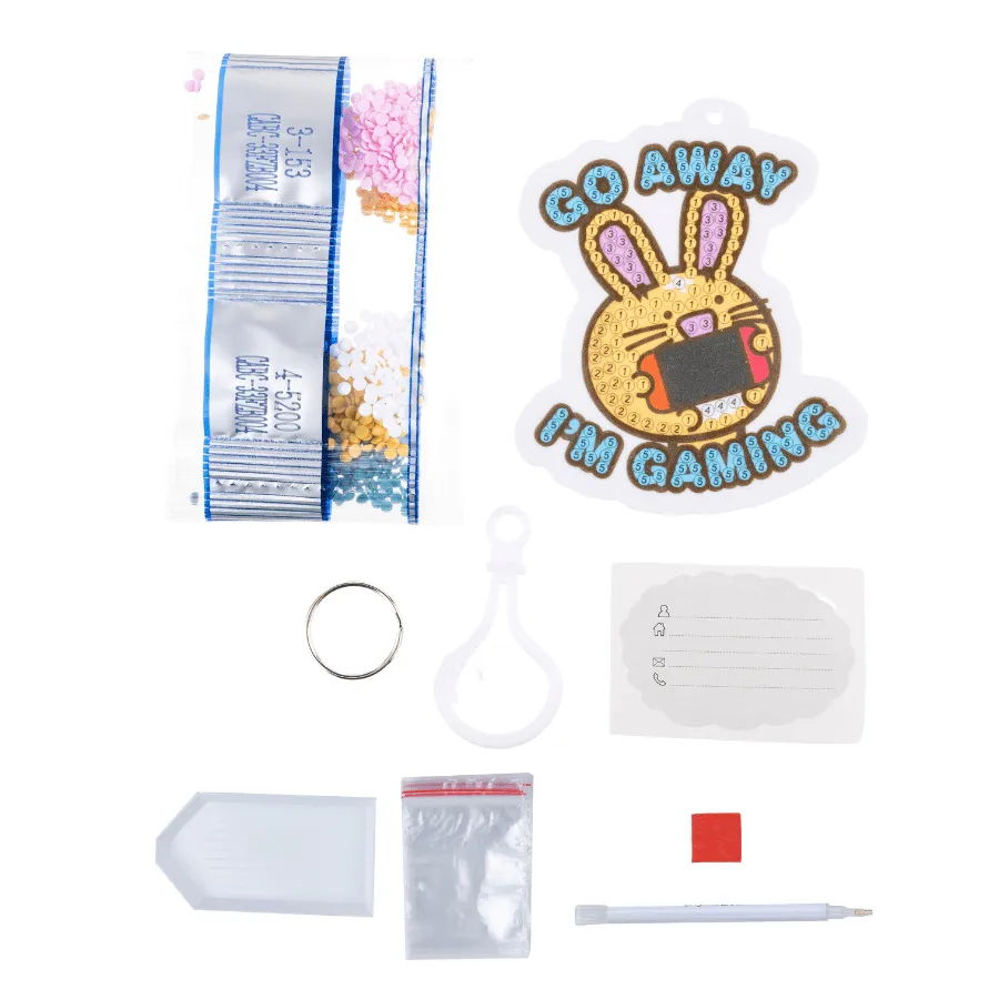 Craft Buddy Crystal Art Go Away I'm Gaming sleutelhanger Ollie 9cm