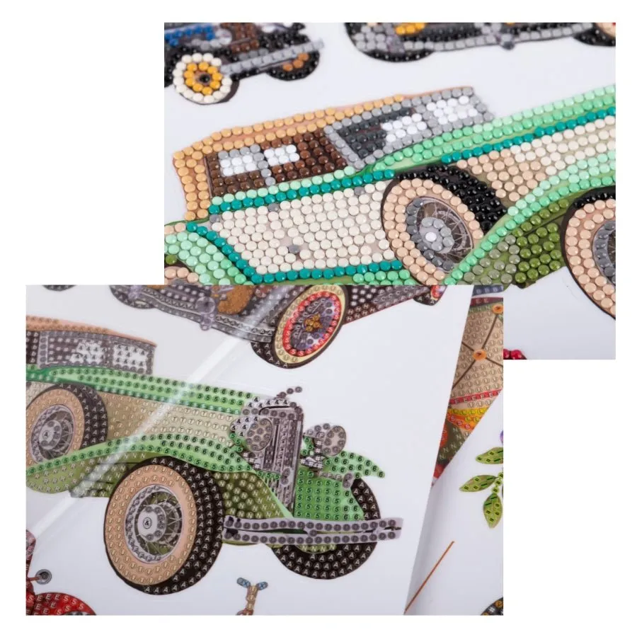 Craft Buddy Crystal Art Transportation stickers 28 stuks