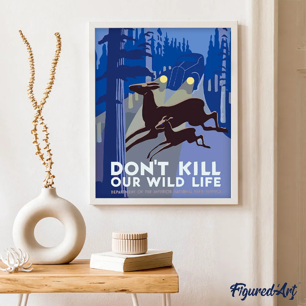 Figured'Art Schilderen op Nummer Red dieren in het wild 40x50cm