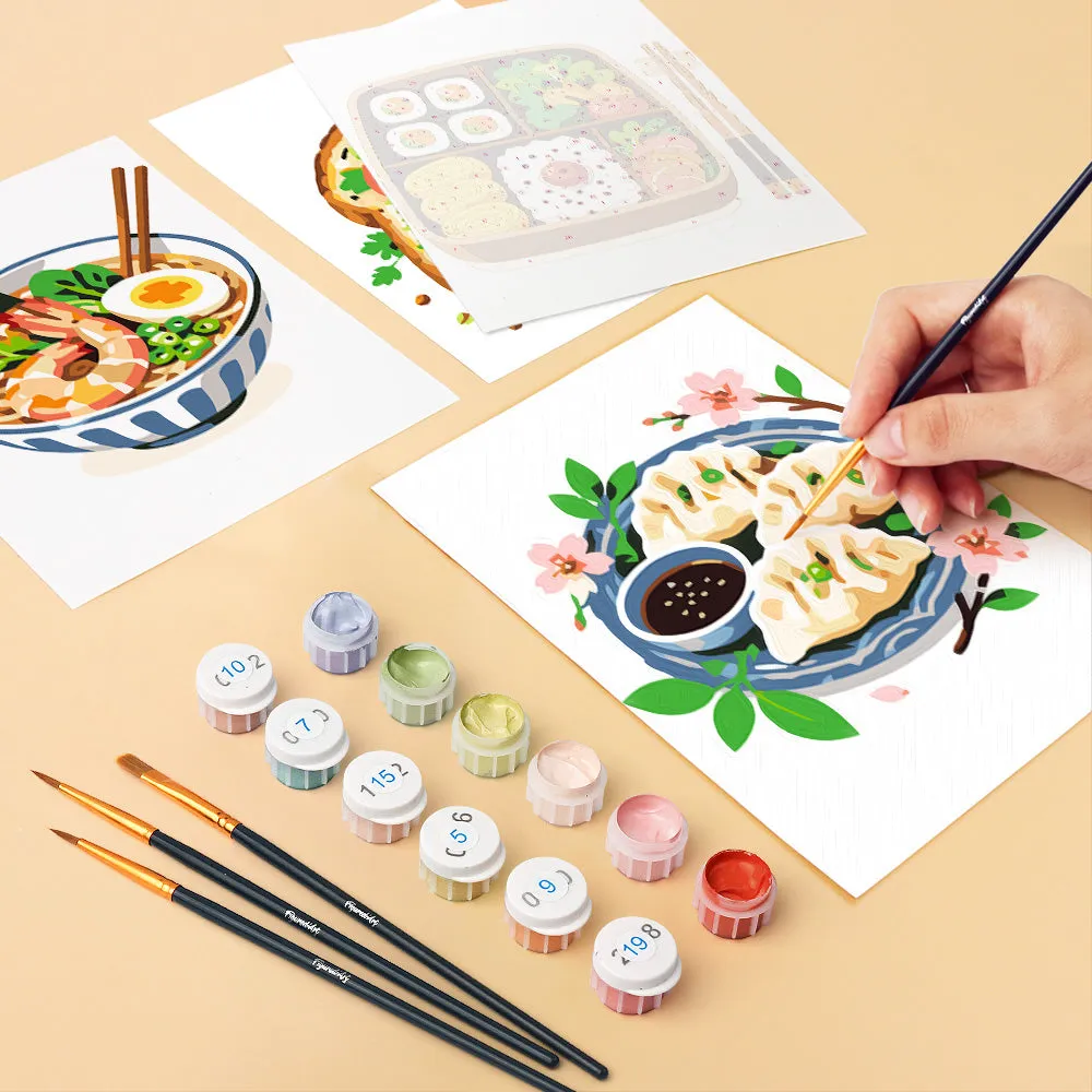 Figured'Art Mini Serie Heerlijk Eten Set schilderen op nummer 15x20cm 6 stuks eenvoudig