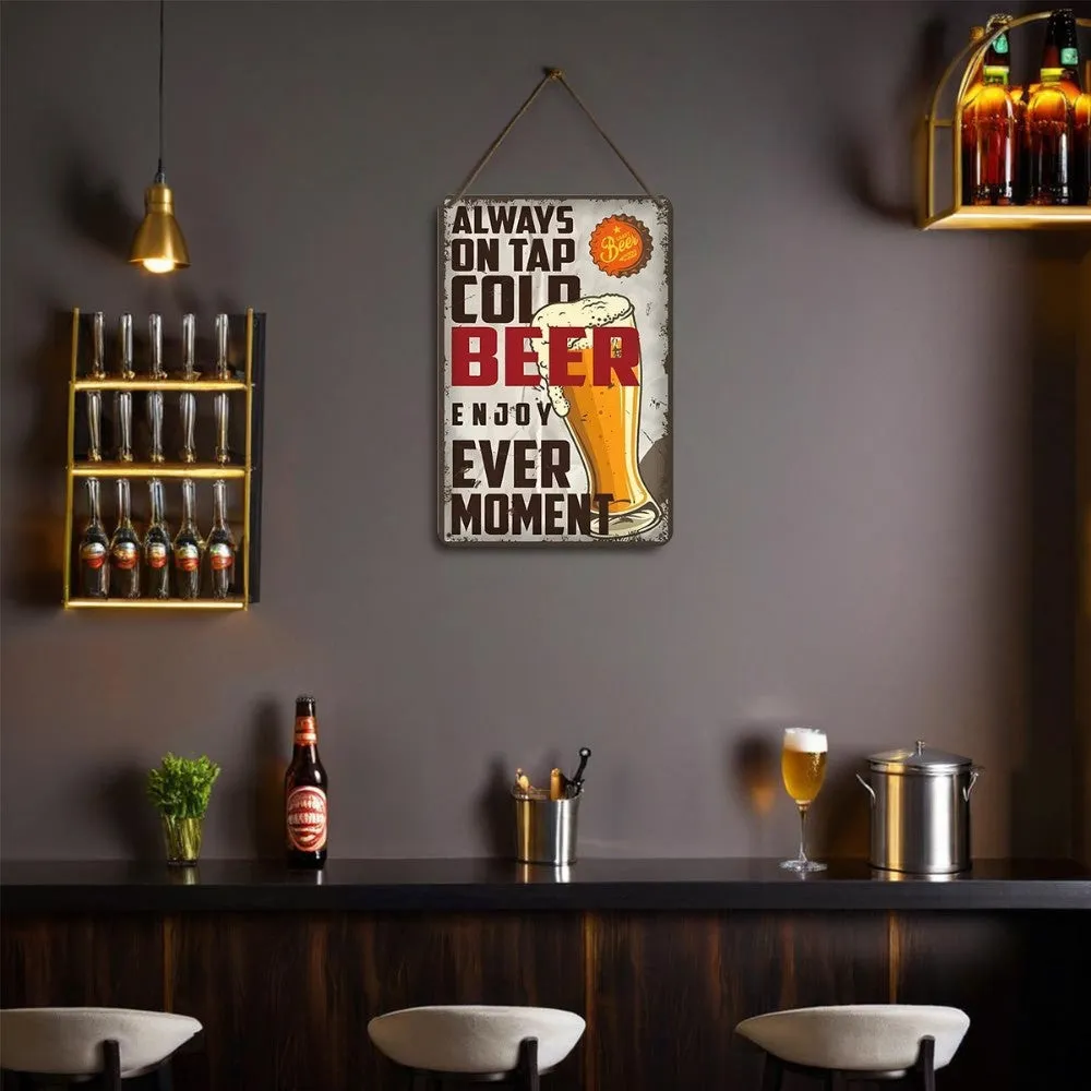 Figured'Art Koud Bier Glas Vintage schilderen op nummer 30x20 cm