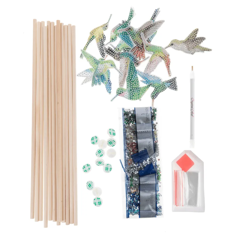 Craft Buddy Crystal Art Vogels Stokjes 12 stuks diamond
