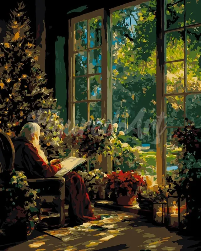 Figured'Art Rustig Moment Kerstman schilderen op nummer 40x50cm