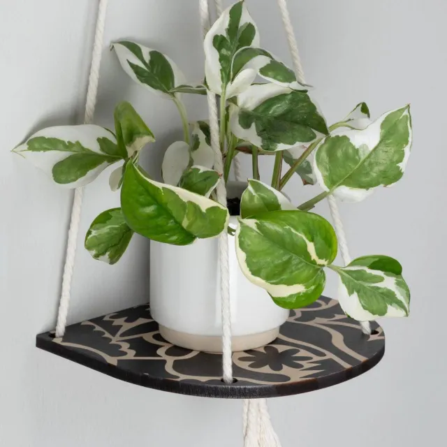Studio Wald Small Plant Shelf Black Abstract hangplantenplankje 15cm