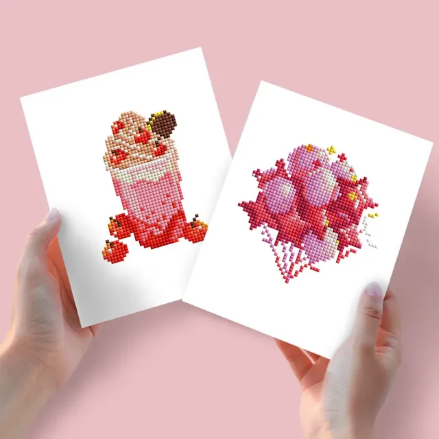 Figured'Art Mini Diamond Painting Dranken en Bloemen 2 stuks